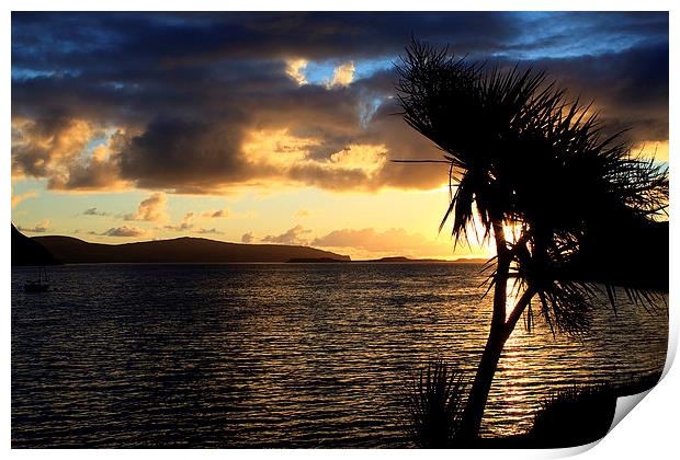 Loch Bay Sunset Print by Ian Jeffrey