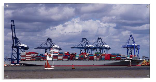 Felixstowe container docks Acrylic by David French