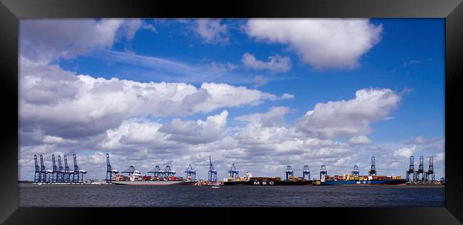 Felixstowe container docks Framed Print by David French