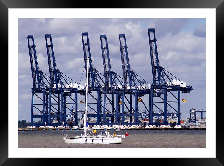 Felixstowe container docks Framed Mounted Print by David French