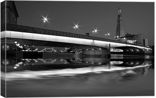 London Bridge Shard night HDR Canvas Print by David French