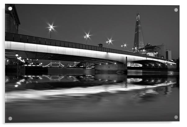 London Bridge Shard night HDR Acrylic by David French