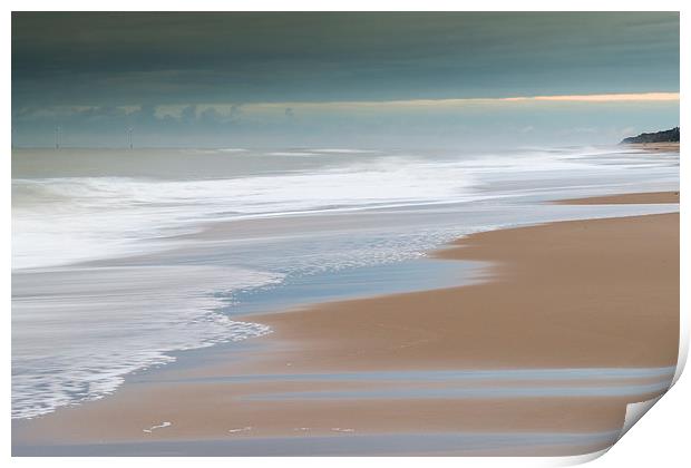 Serene on Hemsby Beach Print by Stephen Mole