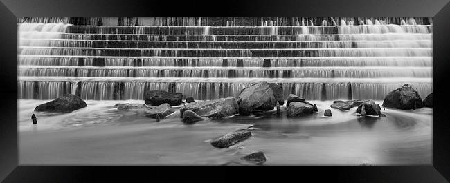 Black And White Weir Framed Print by Dave Evans