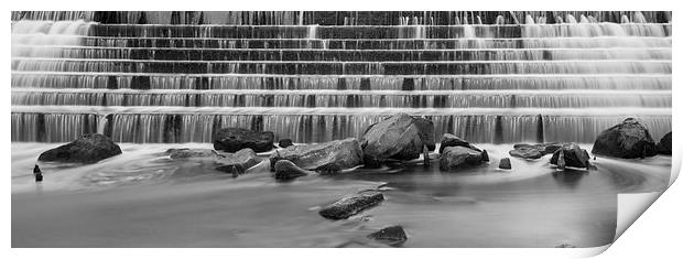 Black And White Weir Print by Dave Evans
