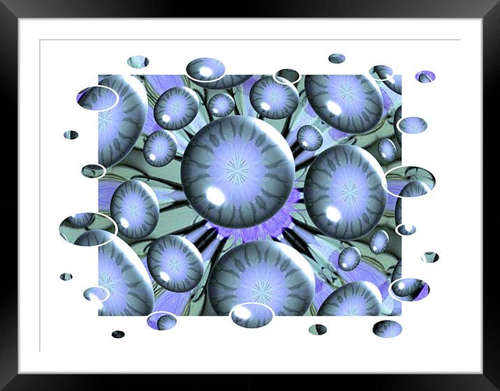 Blue Bubbles Framed Mounted Print by Ruth Hallam
