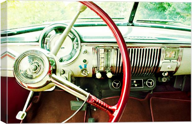 Behind the Steering Wheel Canvas Print by Dawn Cox