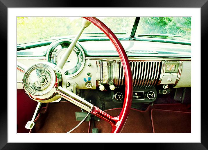 Behind the Steering Wheel Framed Mounted Print by Dawn Cox