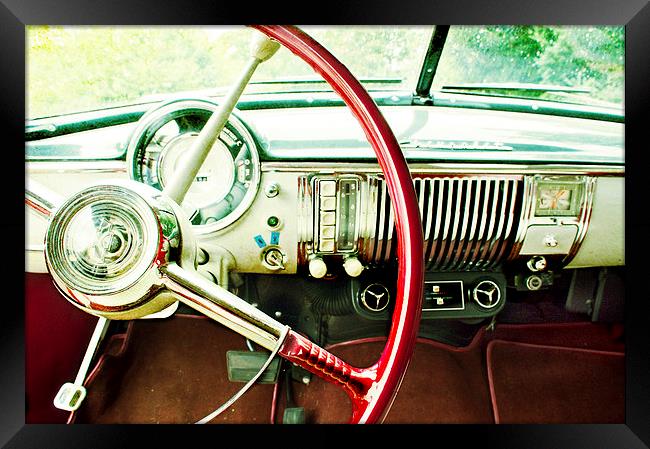 Behind the Steering Wheel Framed Print by Dawn Cox