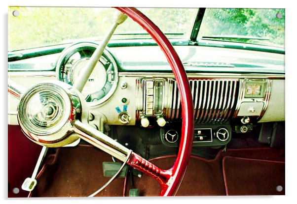 Behind the Steering Wheel Acrylic by Dawn Cox