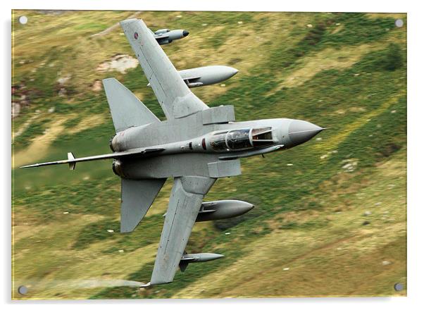 RAF Tornado - Mach Loop, Wales Acrylic by Pat Speirs