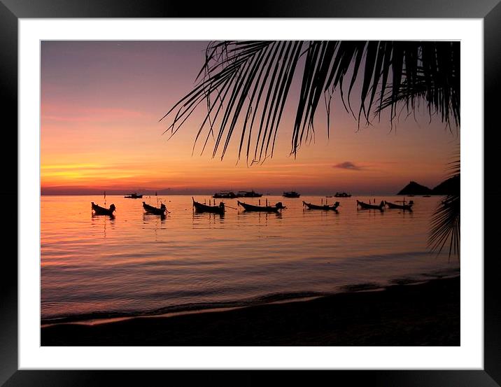 Thailand Sunset Framed Mounted Print by Laura Kenny