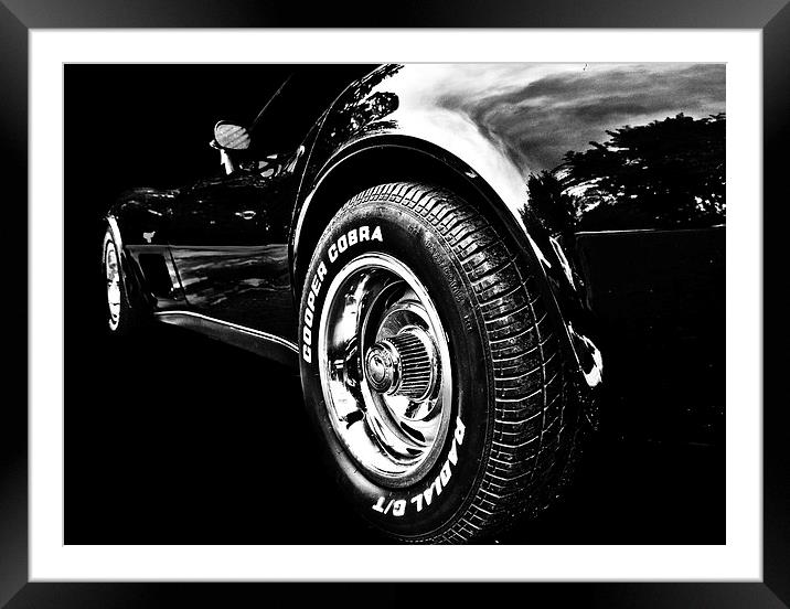 Corvette Framed Mounted Print by Dawn Cox