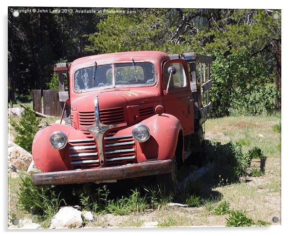 Old Dodge Truck Acrylic by John Latta