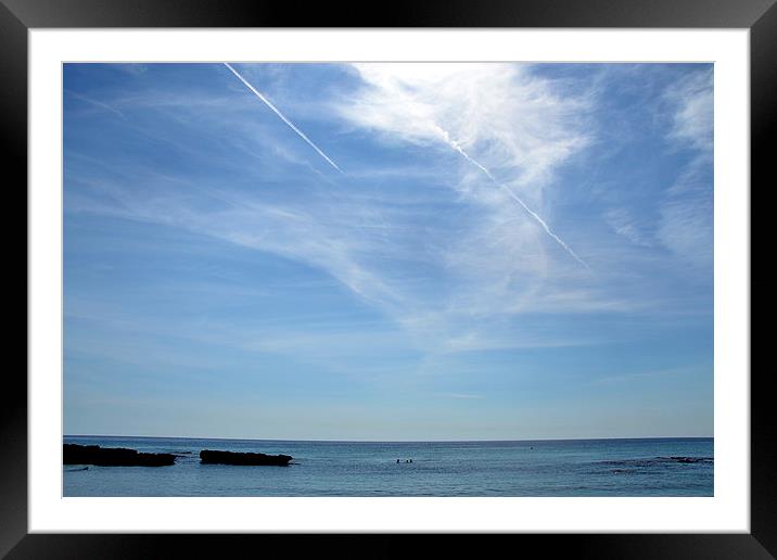 Blue Sea Blue Sky Framed Mounted Print by Shaun Cope