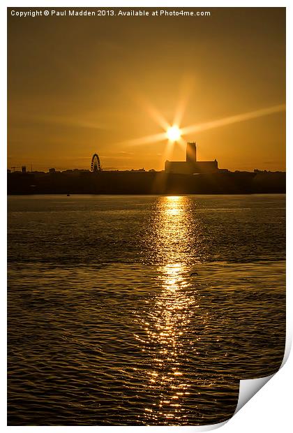 Sunrise Over Liverpool Cathedral Print by Paul Madden