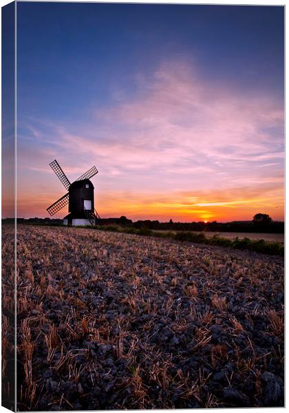 Windmill Sunset Canvas Print by Graham Custance