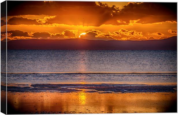 Sunset on Prestwick Beach #2 Canvas Print by Gareth Burge Photography