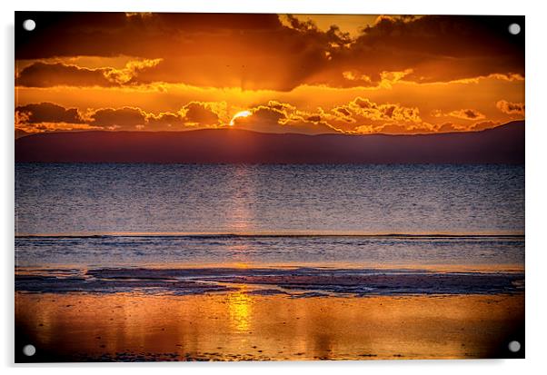 Sunset on Prestwick Beach #2 Acrylic by Gareth Burge Photography