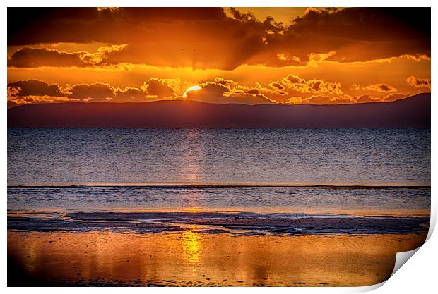 Sunset on Prestwick Beach #2 Print by Gareth Burge Photography