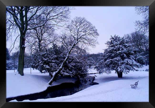 Buxton Snow Framed Print by Laura Kenny