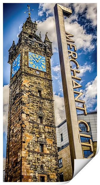 Tollbooth Clock Tower, Glasgow Print by Gareth Burge Photography