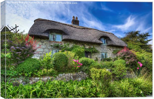 Thatched Cottage Godshill IOW. Canvas Print by Wight Landscapes