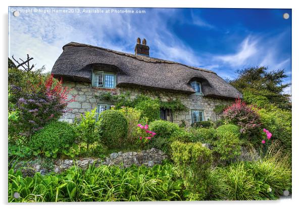 Thatched Cottage Godshill IOW. Acrylic by Wight Landscapes