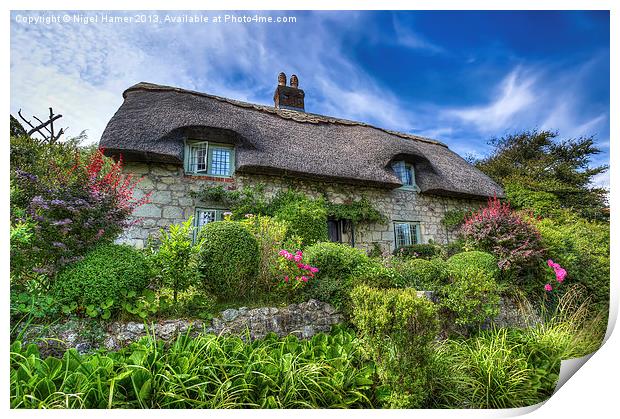 Thatched Cottage Godshill IOW. Print by Wight Landscapes