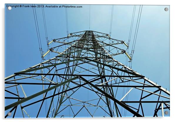 Transmission Tower - Pylon from beneath. Acrylic by Frank Irwin