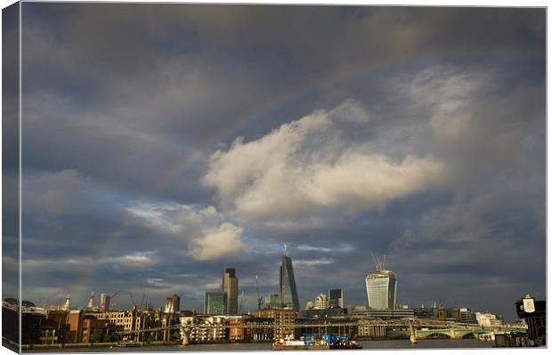 Rainbow over the City of London Canvas Print by Gary Eason