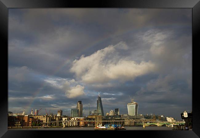 Rainbow over the City of London Framed Print by Gary Eason