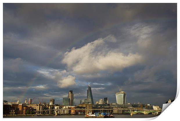 Rainbow over the City of London Print by Gary Eason