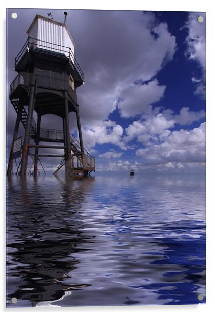 Dovercourt Essex Lighthouse Acrylic by David French