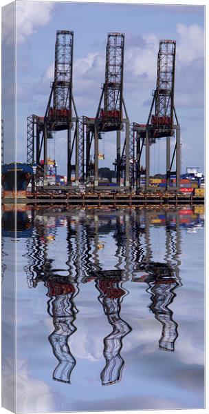 Felixstowe container docks Canvas Print by David French