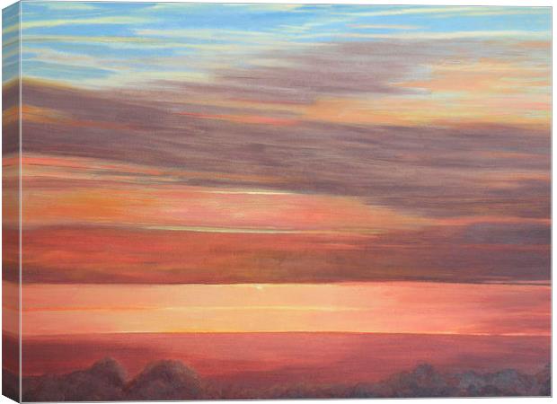 Autumn Sunset Canvas Print by Olive Denyer