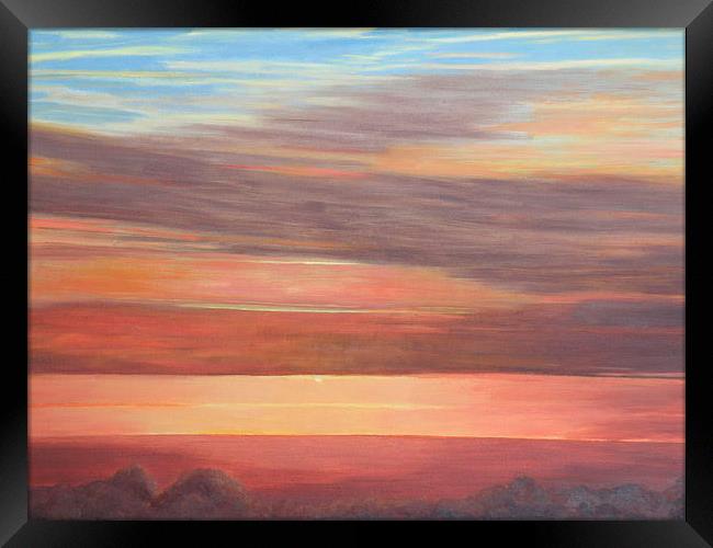 Autumn Sunset Framed Print by Olive Denyer