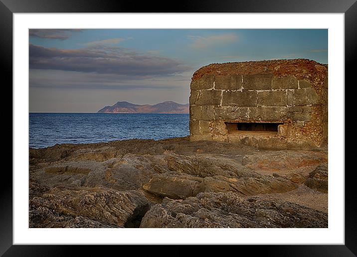 A pill boxs view to sea Framed Mounted Print by Mark Bunning