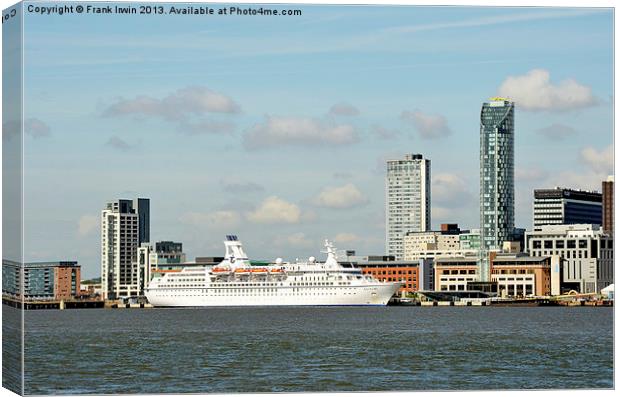 Looking across the Mersey to Liverpool’s Cruise Te Canvas Print by Frank Irwin