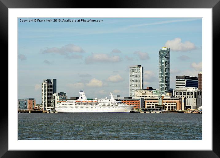 Looking across the Mersey to Liverpool’s Cruise Te Framed Mounted Print by Frank Irwin