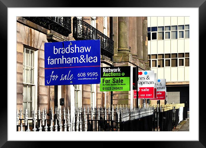 Colourful ‘For sale’ signs Framed Mounted Print by Frank Irwin