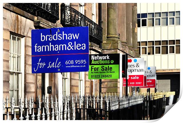 Colourful ‘For sale’ signs Print by Frank Irwin