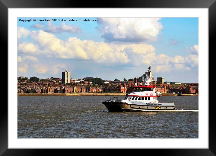 A turbine support vessel in the Mersey Framed Mounted Print by Frank Irwin