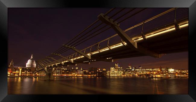 Millenium Bridge Thames London Framed Print by David French