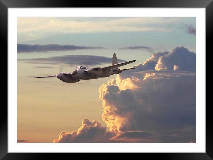 DH Mosquito -  Pathfinder Framed Mounted Print by Pat Speirs