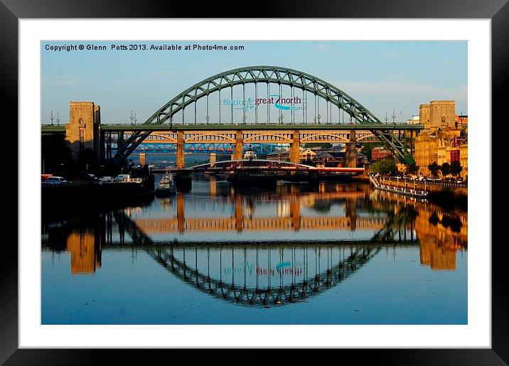 Newcastle Bridge Great North Run Framed Mounted Print by Glenn Potts