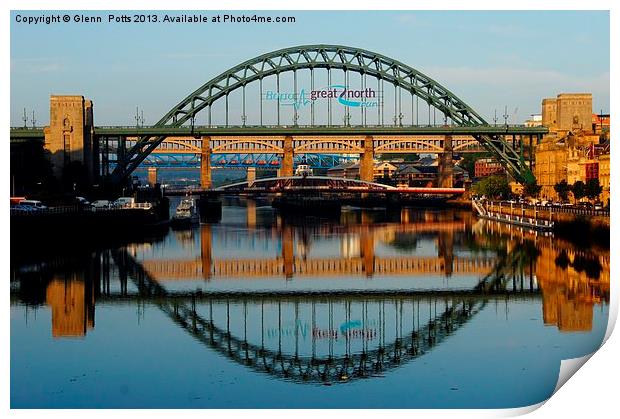 Newcastle Bridge Great North Run Print by Glenn Potts