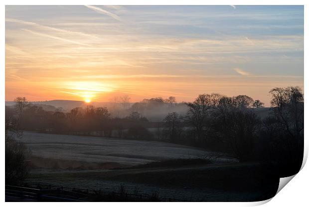 Cold and frosty morning Print by mim hancock