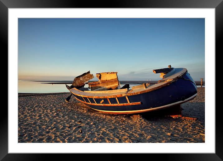 Golden Light On The Boat Framed Mounted Print by Gary Kenyon