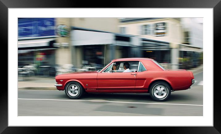 Mustang Classic Car Framed Mounted Print by Ian Jones